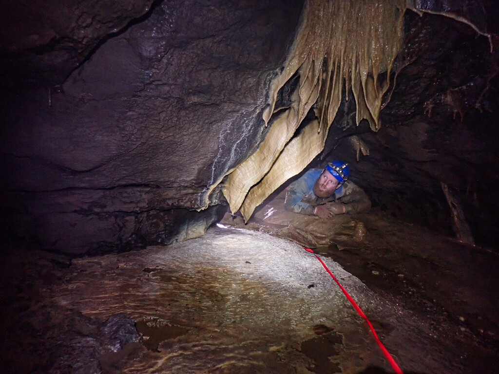 Dan Badderley in Convenience Cave. Photo © Grace Chu 2024