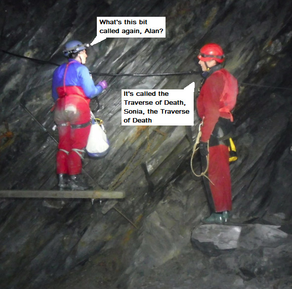 Sonia and Alan in Cwmorthin Mine